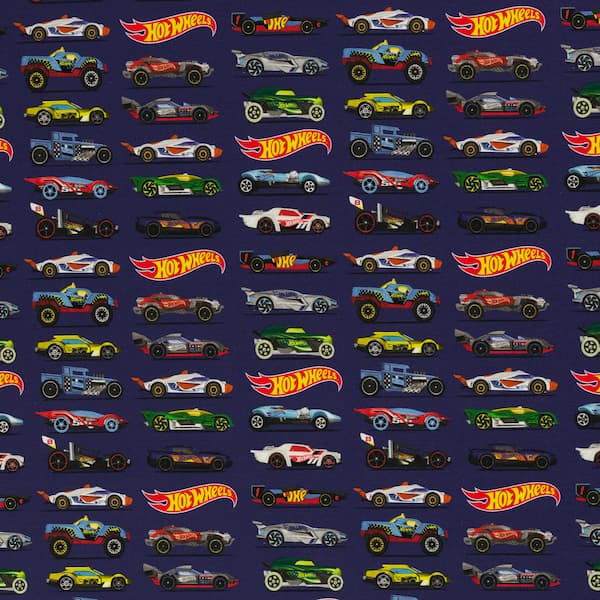 Jersey - Meterware - Hot-Wheels - Rennbahn - Rennautos
