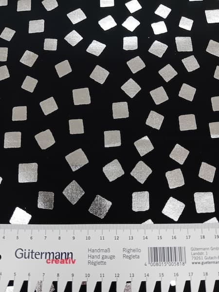 20260703_141302 Patchwork - Meterware - Swafing - Silber - schwarz - Würfel