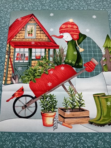 Patchwork - Gardening Snowmen - Panel