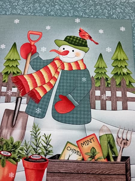 Patchwork - Gardening Snowmen - Panel
