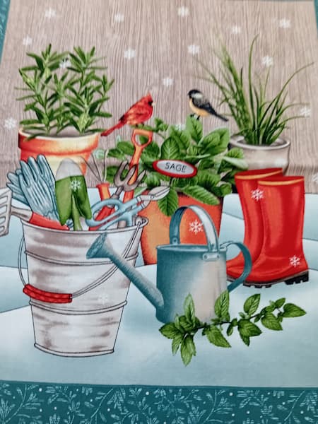 Patchwork - Gardening Snowmen - Panel