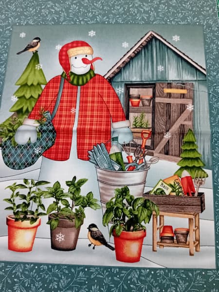 Patchwork - Gardening Snowmen - Panel