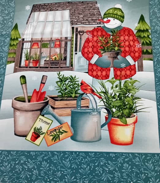Patchwork - Gardening Snowmen - Panel