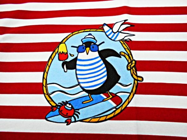 Jersey - Panel - Pinguin auf Surfbrett - Steinbeck